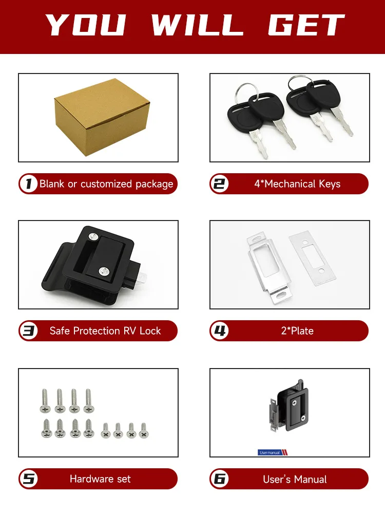 Rv Class C Door Deadbolt Lock Latch Motorhome Camper Outdoor Lock Travel Trailer Truck Caravan