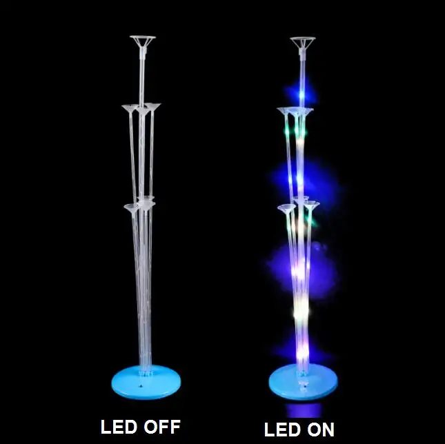 Party Decoration Large Transparent LED Balloon Stick Latex Balloon Stick Stand with LED