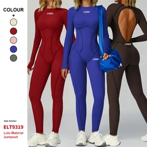 Custom High Quality Contrast Color Yoga Wear Hollow Out One Piece Suit Yoga Clothes Women Fitness Workout Tight Sports Jumpsuit