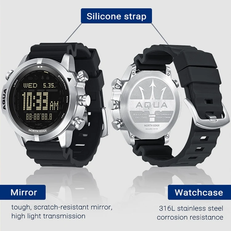 Digital Dive Watch for Men Dive Computer Scuba Diving Watches Men's Wrist Watches with Compass Altimeter Barometer