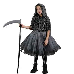 Wholesale Yimeijia Anime Girls Children Death Black Set Mysterious Outfit Cosplay Costume Top Pants Suits Polyester for Party
