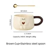 Brown cup+spoon