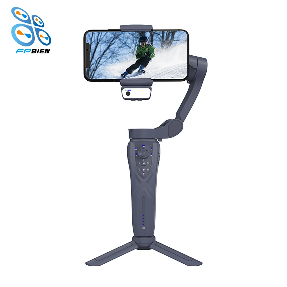 3 Axis Handheld Gimbal Stabilizer Smart Phone Shooting Selfie Stick With Tripod Auto AI Face Tracking LED Fill Light
