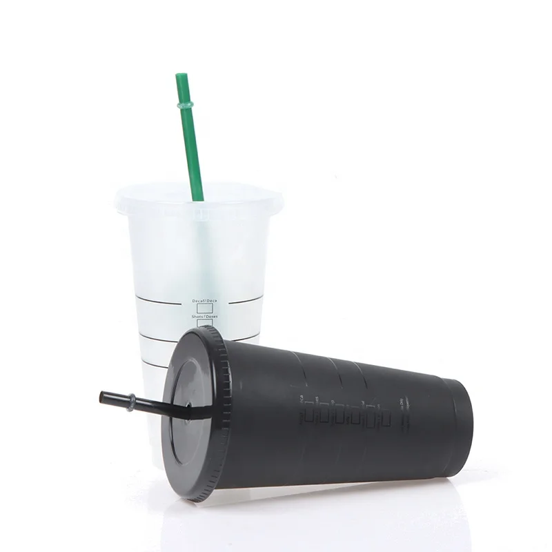 PP Injection cups with lids and straws For hot drinks Tea Boba Coffee Custom printing Low MOQ 500ML 600 ML 700ML