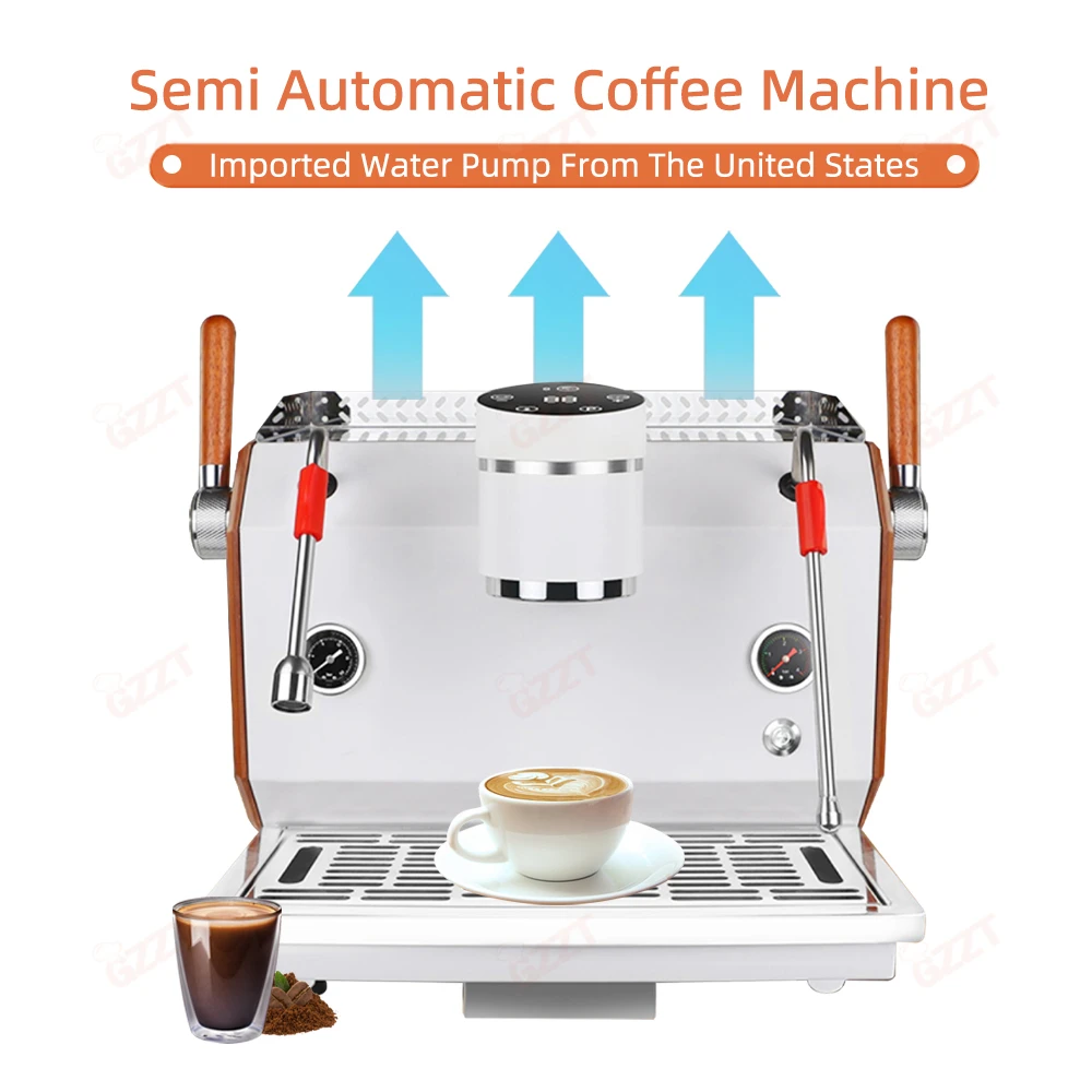 9 Bar Imported Rotary Pump Dual Boiler Coffee Machine Single Group T3 Heating System Cappuccino Commercial Espresso Caffe Maker