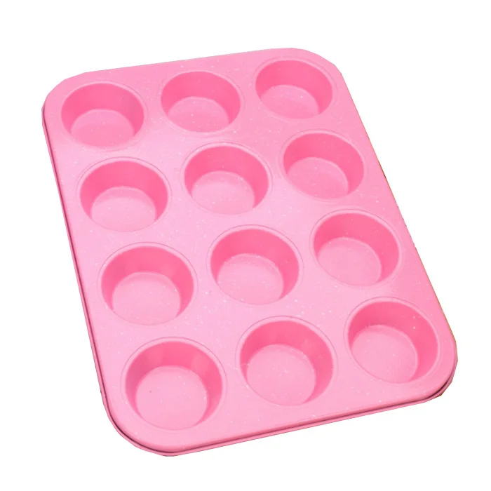 12 Standard Muffin PALE PINK Silicone Bakeware Mould Heavy Duty Cake Cupcake  Pan