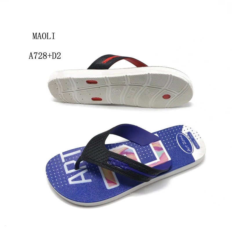 Wholesale Factory Fashion Boys Chappal PVC Hawaiian House Slippers Outdoor Men Flip Flops