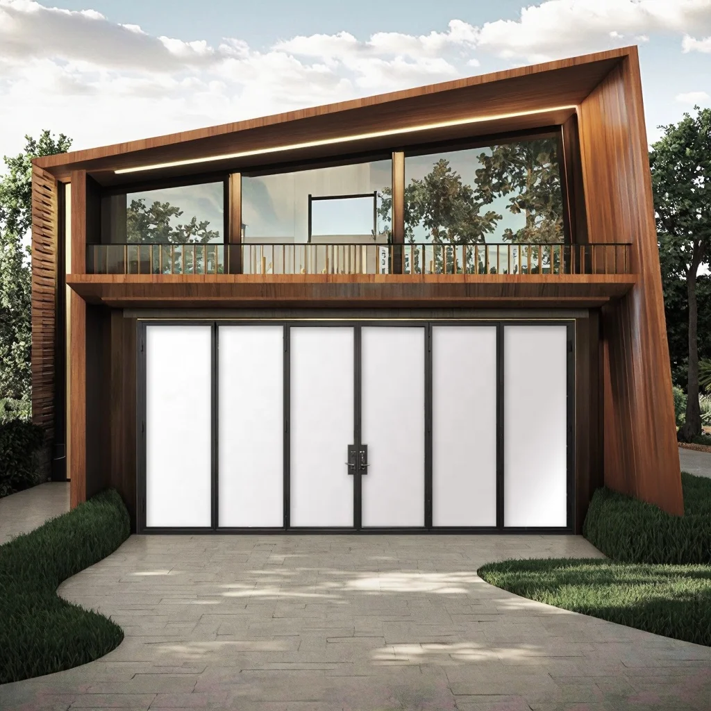 Custom Color Modern Design Bi-Fold Sliding Door Double Glass Waterproof Sound Insulation Steel Commercial Villa Project factory