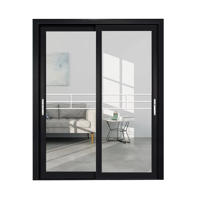 WANJIA Aluminum Frame Waterproof Aluminium Sliding Glass Patio Doors Sliding Exterior Glass Doors Aluminium Sliding Glass Doors