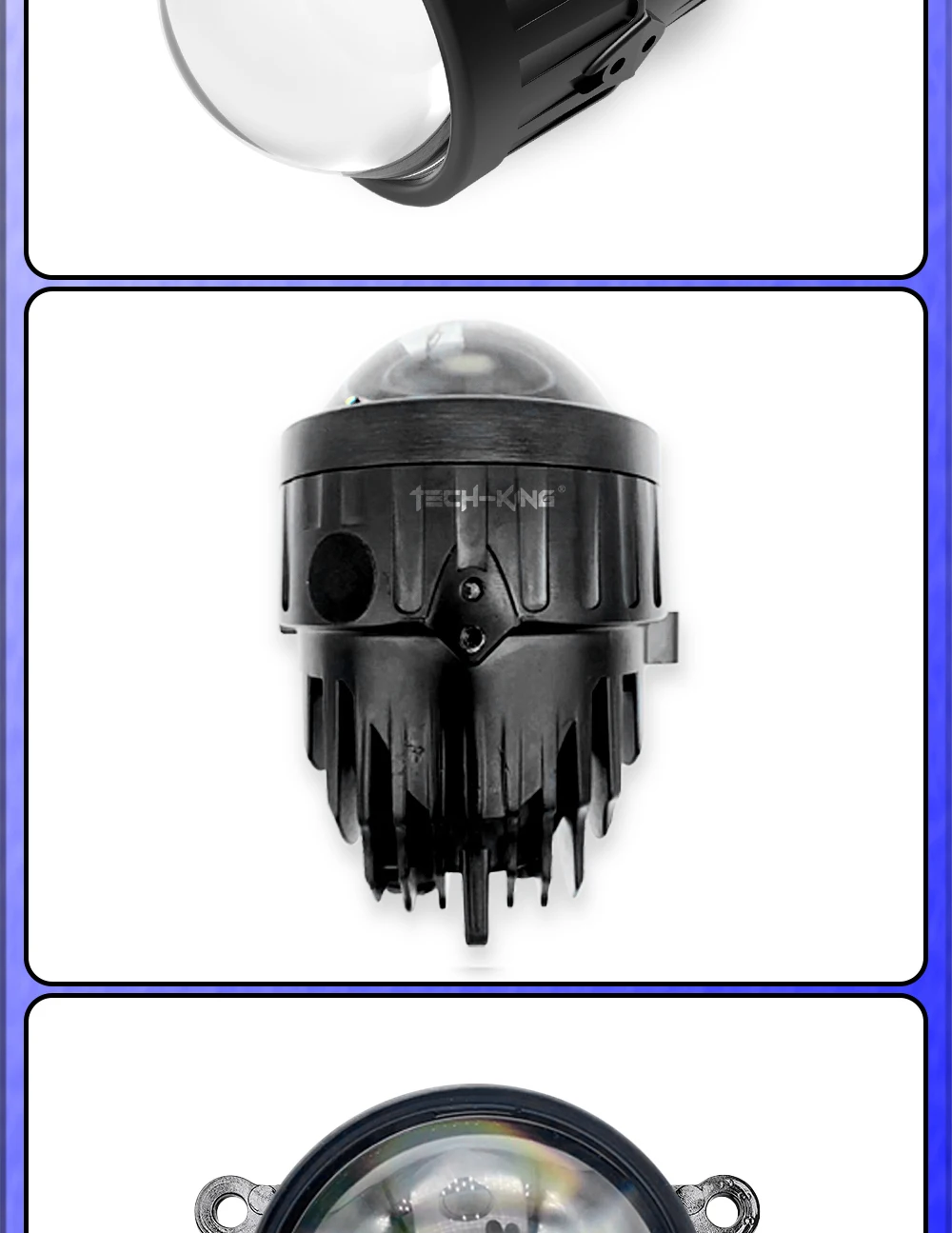 TECH-KING 3 inch 12V 45W/50W 6000K Car Bi LED Projector Lens Fog Light For Toyota Camry Corolla Prius Universal kit Fog lamp