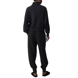 LANGHE Custom High Quality Sportswear Cotton Fitness Sports Gym Half Zip Hooded Oversized Waterproof Sweatshirt for Women