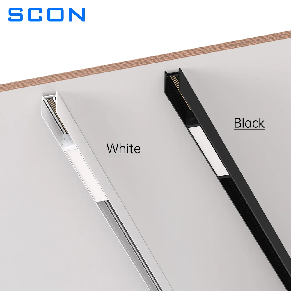 SCON Surface Mounted LED Magnetic Track Light Lamp Aluminum Modern Ceiling Lamps Indoor Rail Lighting System 7W 10W 15W 30W