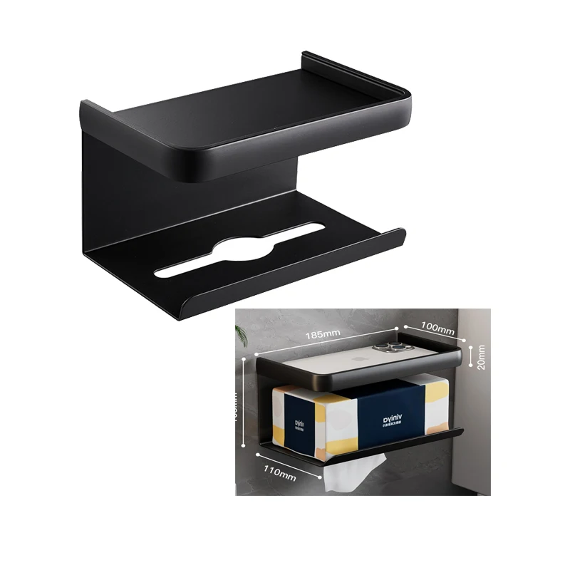 Competitive price manufacturer wall mounted facial bathroom aluminum metal new arrival toilet paper holder