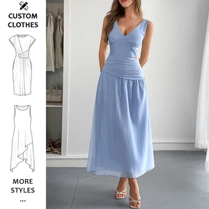 Wholesalers online bulk buying sleeveless deep v neck slip backless long dress casual woman maxi dress