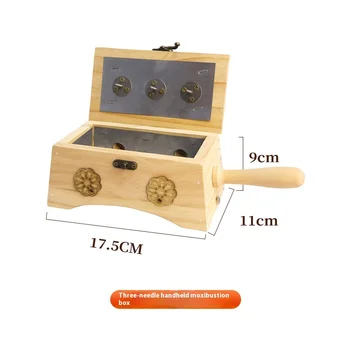 Wooden Hand-held Moxibustion Box Smokeless Home Health Tool with Moxa Stick Body Application