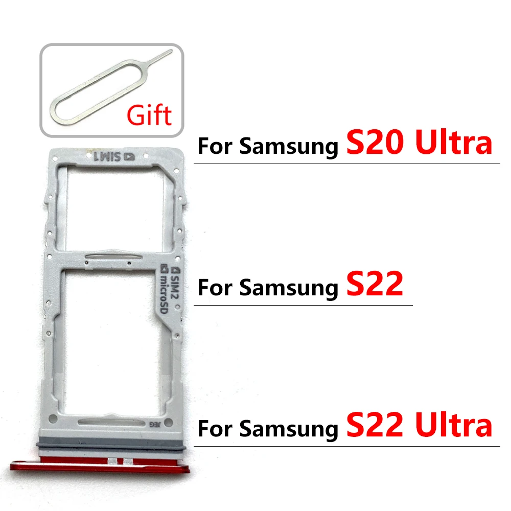 Mobile Phone Sim Card Tray for Samsung S20 Fe Ultra SIM Card Slot Tray Holder Adapter for Samsung S22 Ultra Replacement Part