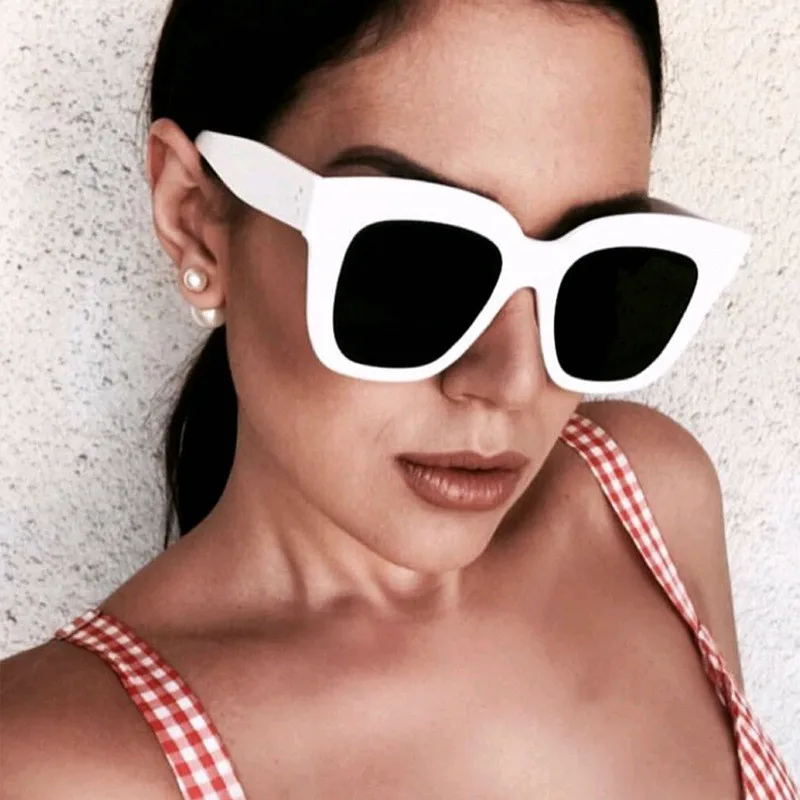 OLOPKY Cat Eye Oversized Sunglasses Women 2022 Luxury Square Glasses  Women/Men Gradient Shades for Women Wholesale Gafas De Sol