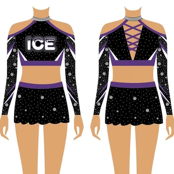 Rhinestone Cheerleading Uniforms Custom Competition All Stars Teal And ...