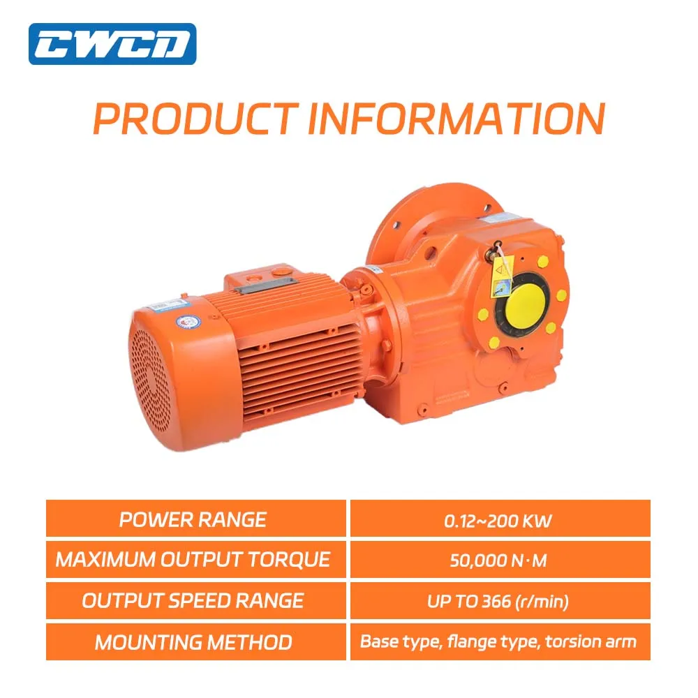 CWCD K Series K167 KA167 KF167 KAF167 90 Degree Shaft Mounted Helical Bevel Speed Reducer Gearbox for Energy & Mining