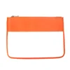 Bolsa naranja, plana y transparente.
