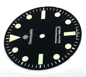 Fit 7S25 7S26 NH35 NH36 Movement Black Printed 0.2mm  Glows 8 Hours Super Luminous C3 Custom Watch Dial