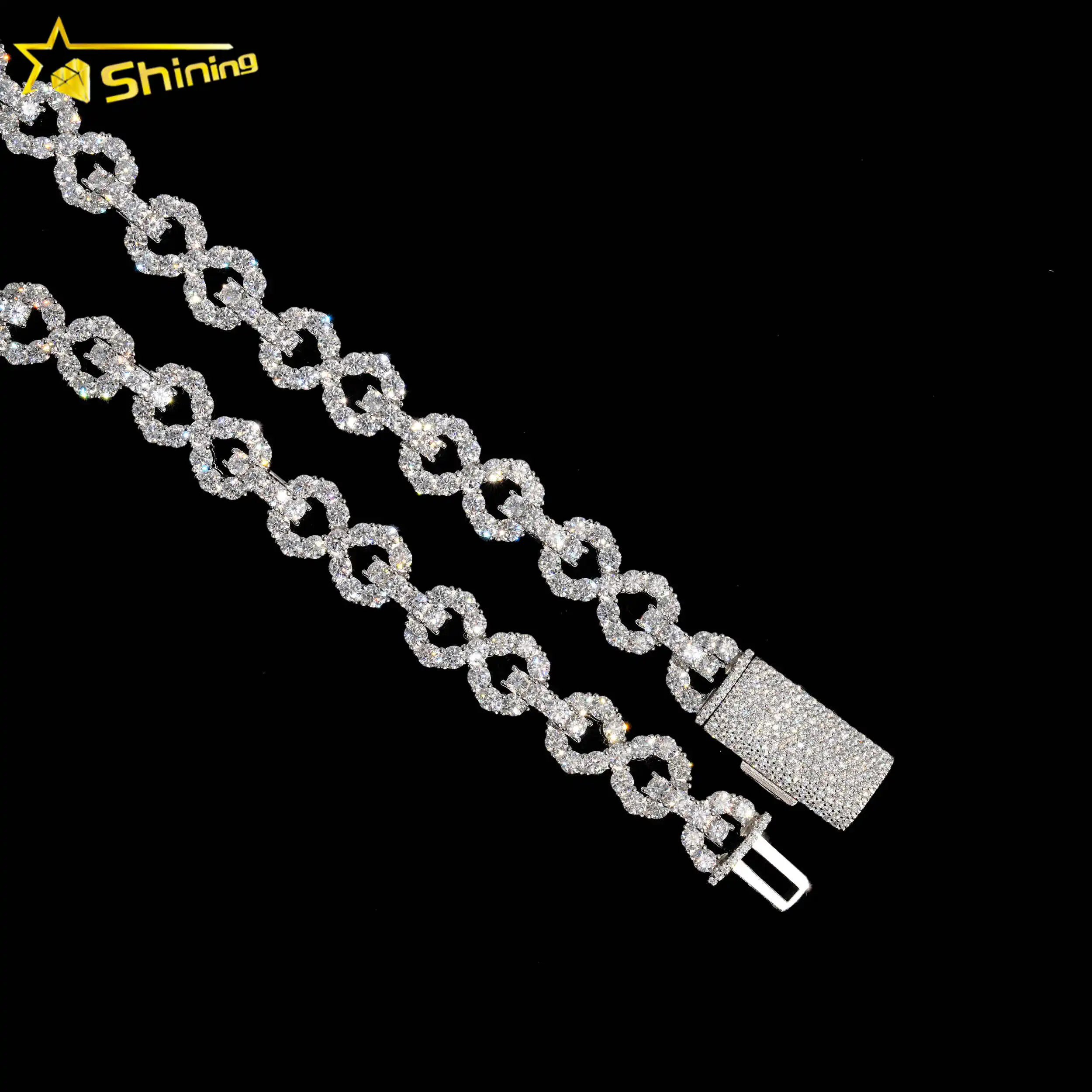 輝くジュエリー ラッパー風 13MM インフィニティリンクチェーン VVS