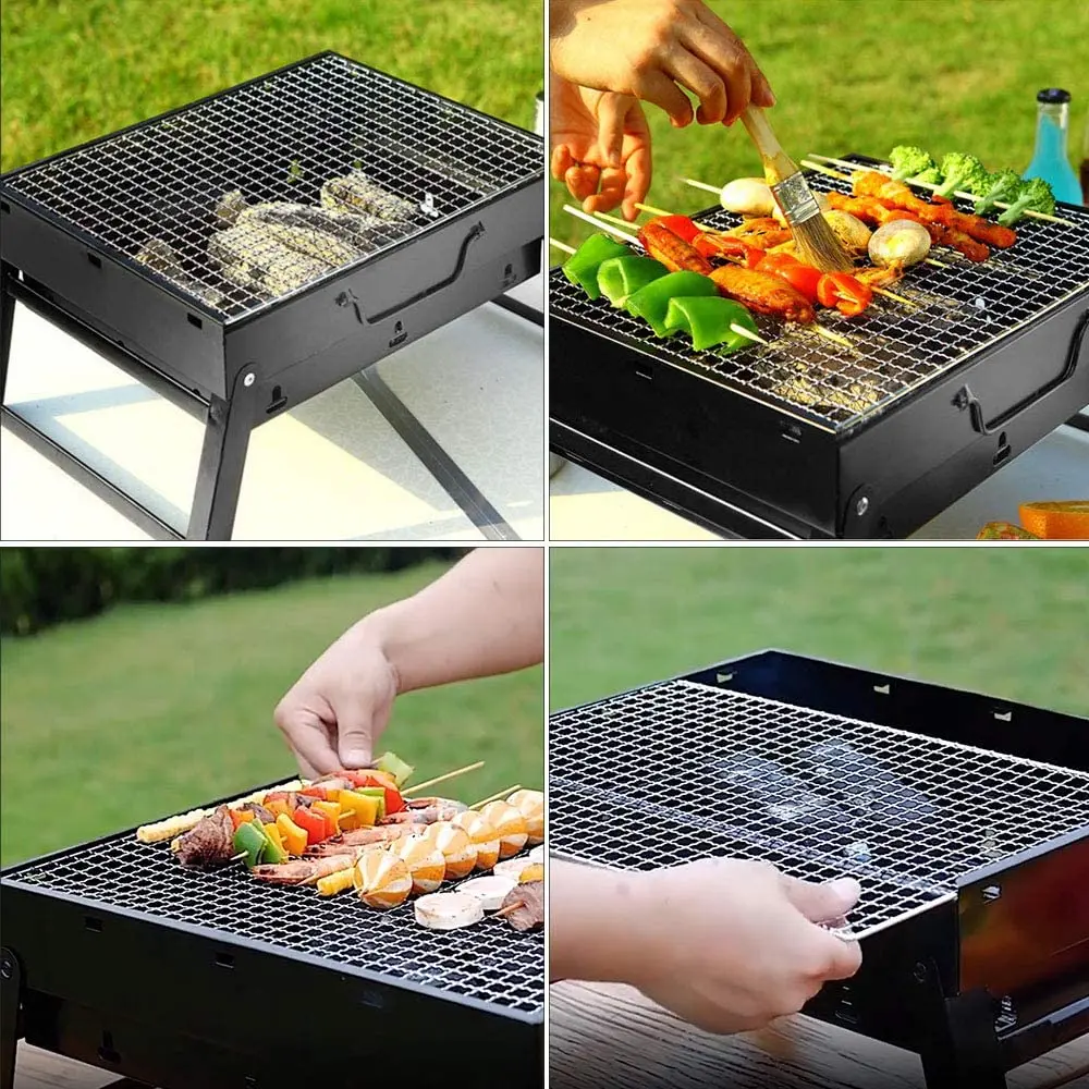 Mini Parrilla Portátil de Carbón para Barbacoa, Plegable, con Herramientas  para Exteriores, Ideal para Camping, Senderismo y Picnics, Color Negro,  Tamaño 35*27*20 cm| Alibaba.com