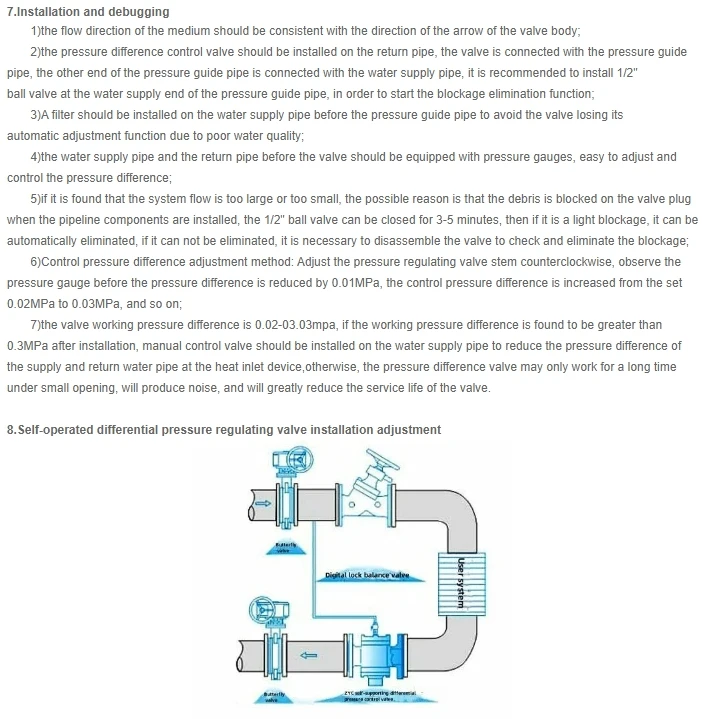 Self-Operated Dynamic Balance Valve Central Air Conditioning Manual Control Differential Pressure Water Media Customizable OEM details