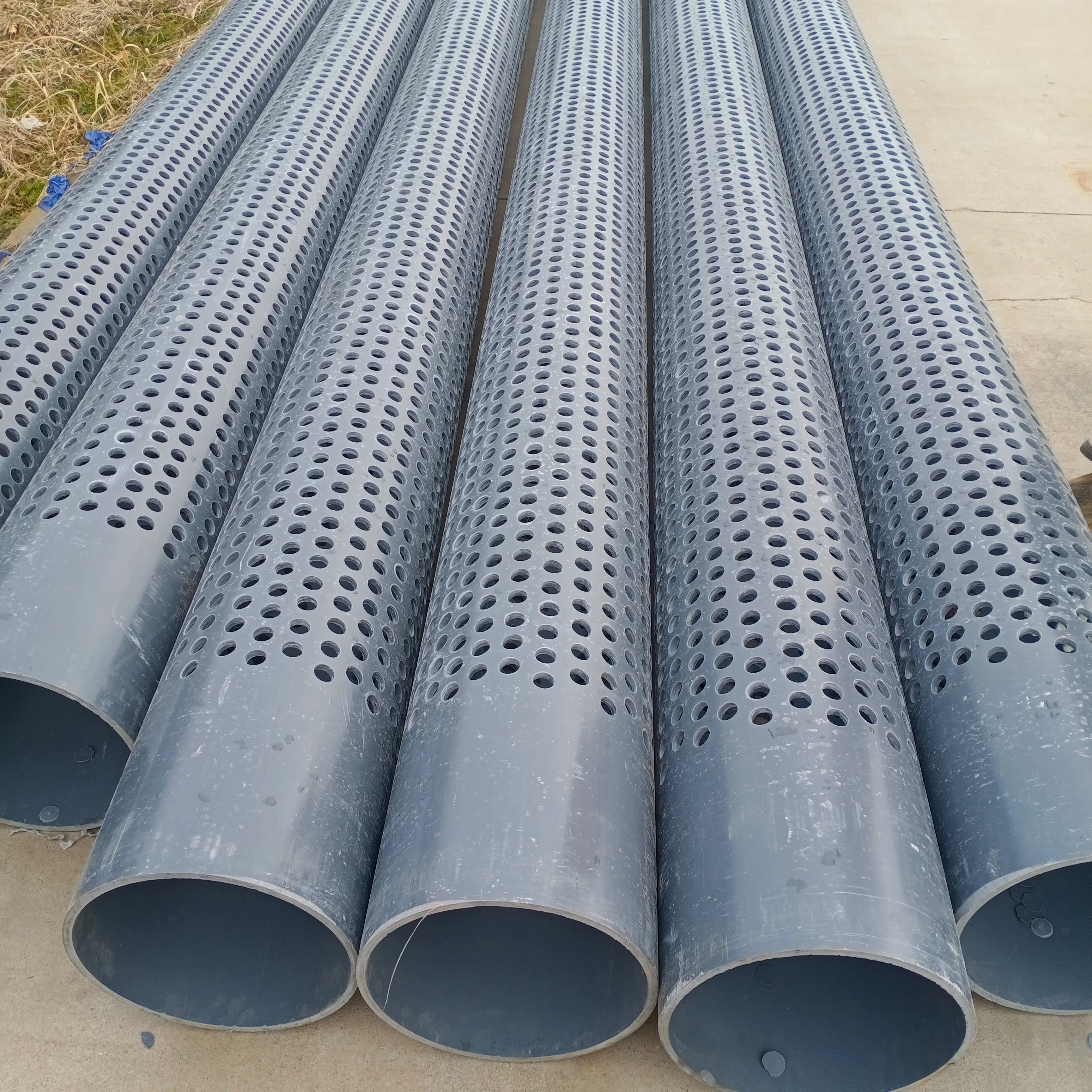 Perforated Upvc 100mm Pipe 4 Drain Pipe Water Well Pvc Pipe with Perforation  Holes  200mm for Drainage