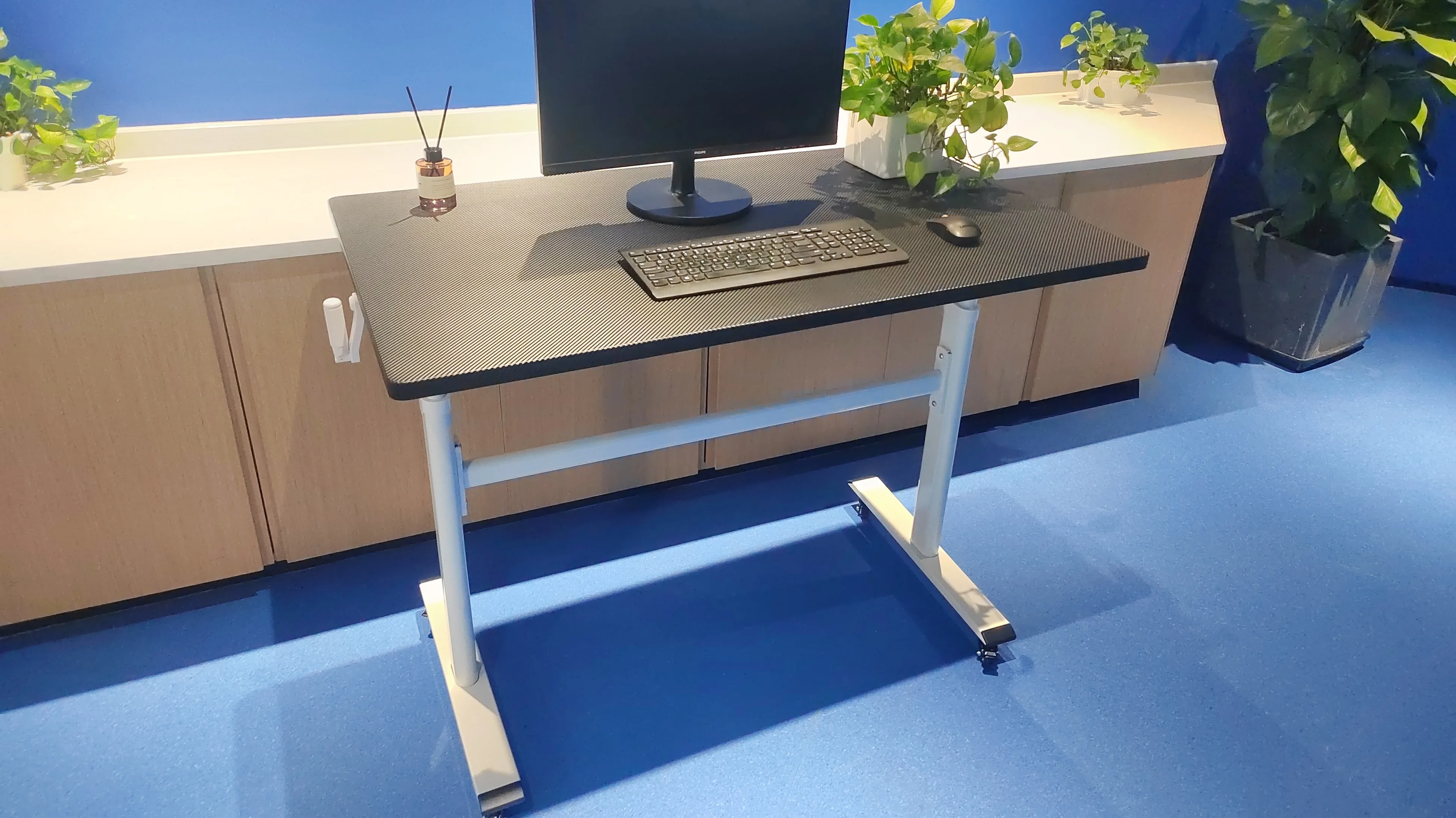 Nbjohson Home Office Manual Height Adjustable Desk Computer Handle