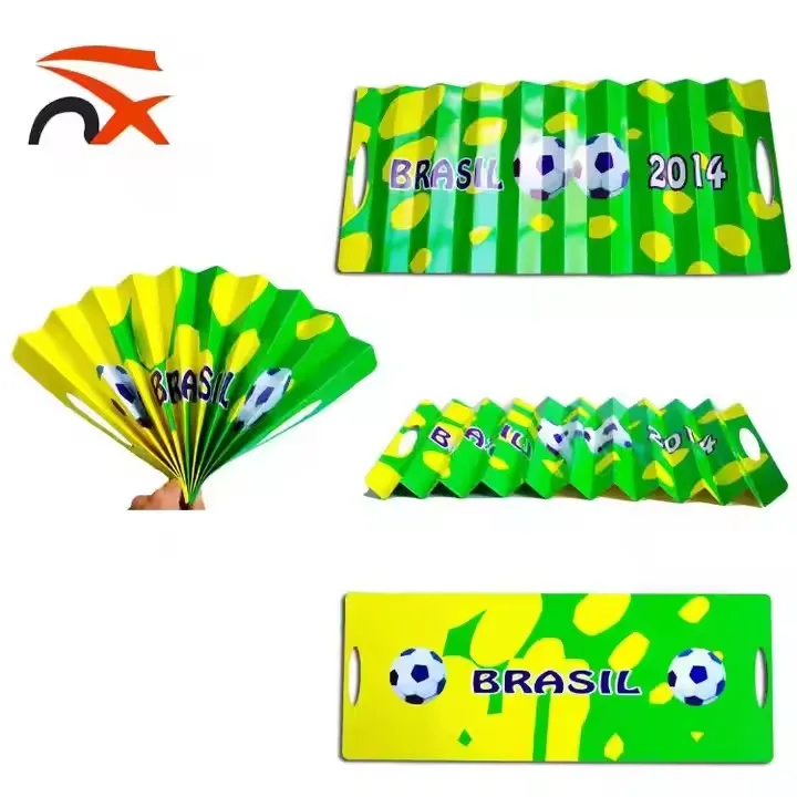 Wholesale Factory Custom Flag Paper Hand Fan Printed Folding Clapper Noise Makers Paper Fan Clapper for Paper Cup Fan