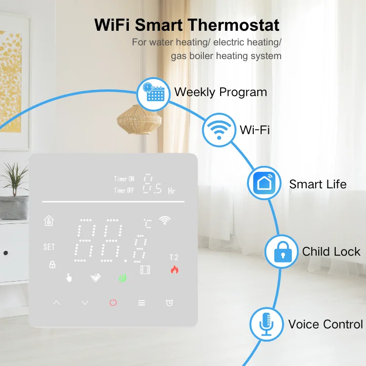 Temperature Thermostat For Boiler System Tuya Wifi Digital