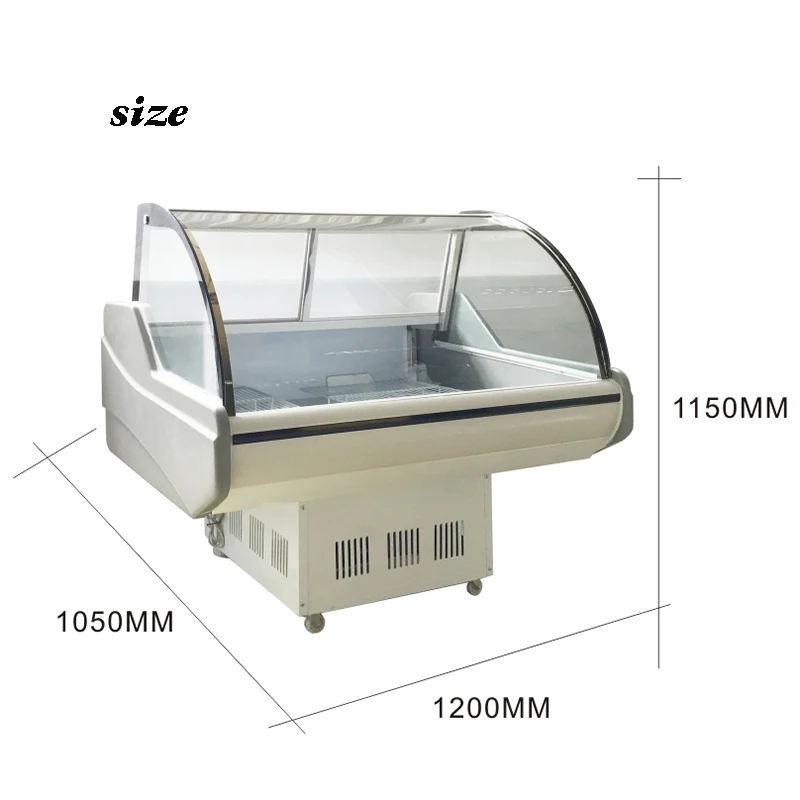 Fresh Meat Open Display Fridge Commercial Meat Freezer Vertical Door Refrigerator Showcase