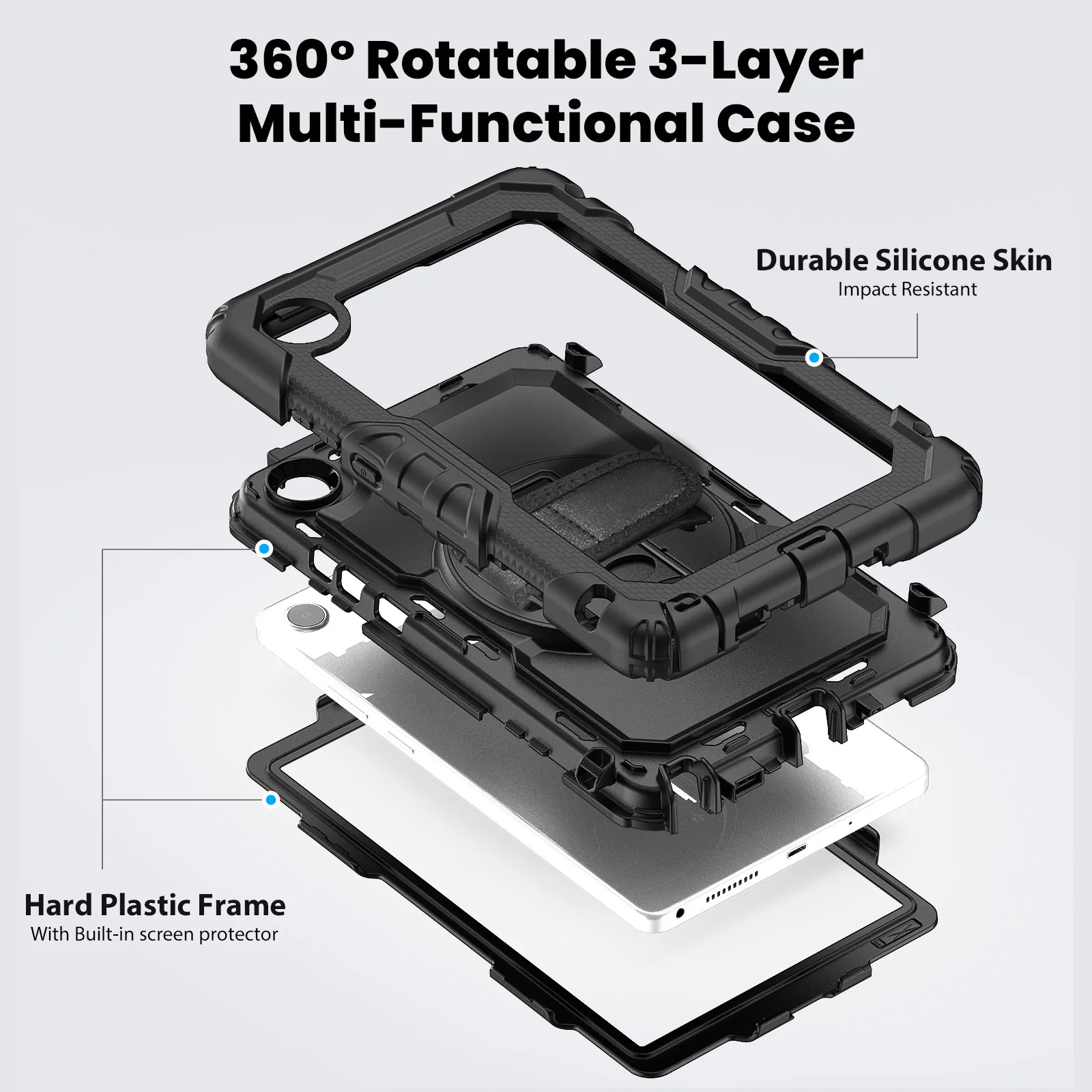 k9 87 inch silicone pc rotating stand with hand strap laudtec-8