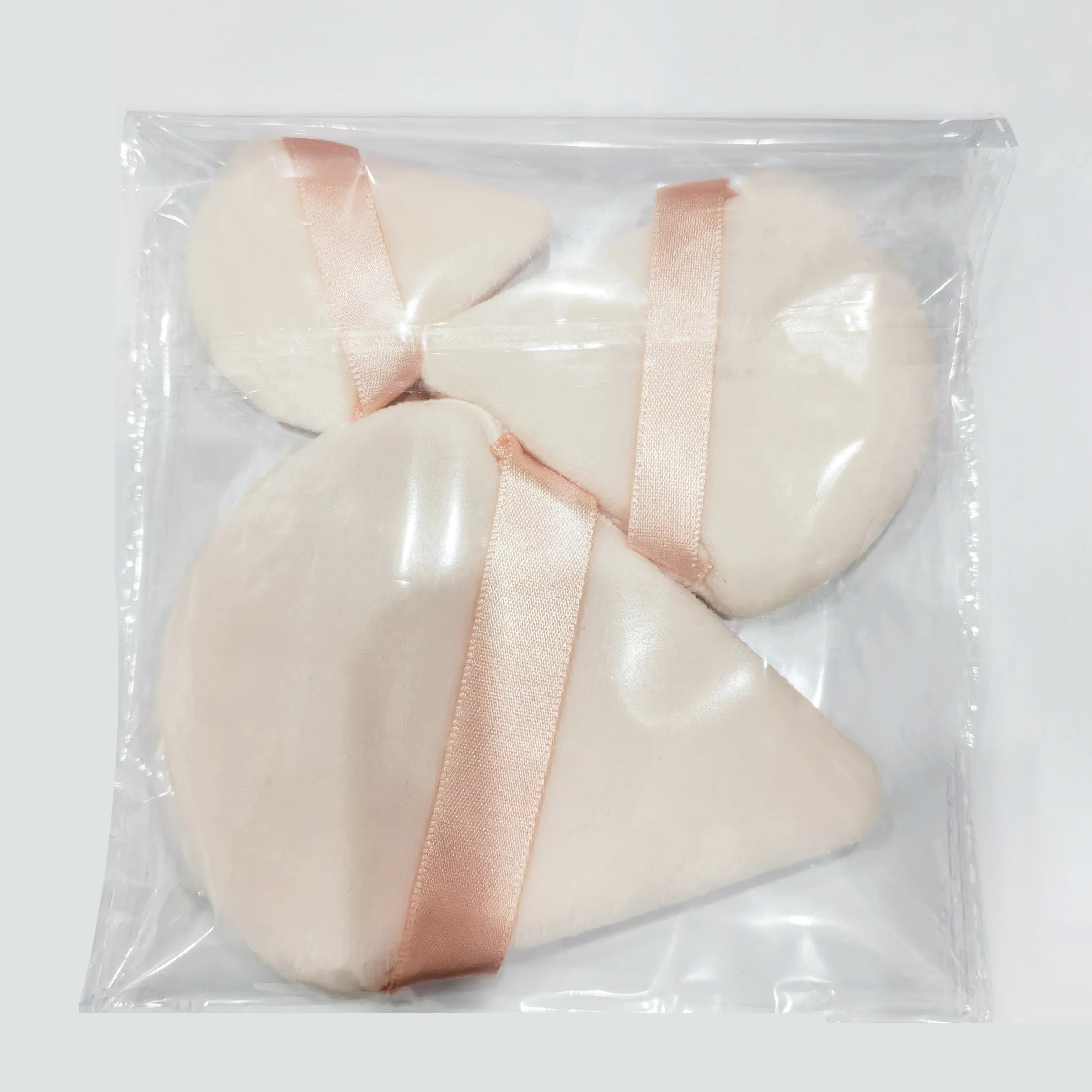 Wholesale Custom Logo Powder Puff Beauty Accessories 3pcs Velvet Large Mini Size Triangle Cosmetic Powder Puff Makeup Sponge Set