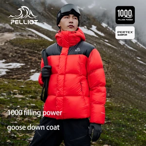 PERFORMANCE PELLIOT Winter Warm Outdoor Windproof 1000 Filling Power White Goose Down Puffer Jacket Ultralight Camping Down Coat
