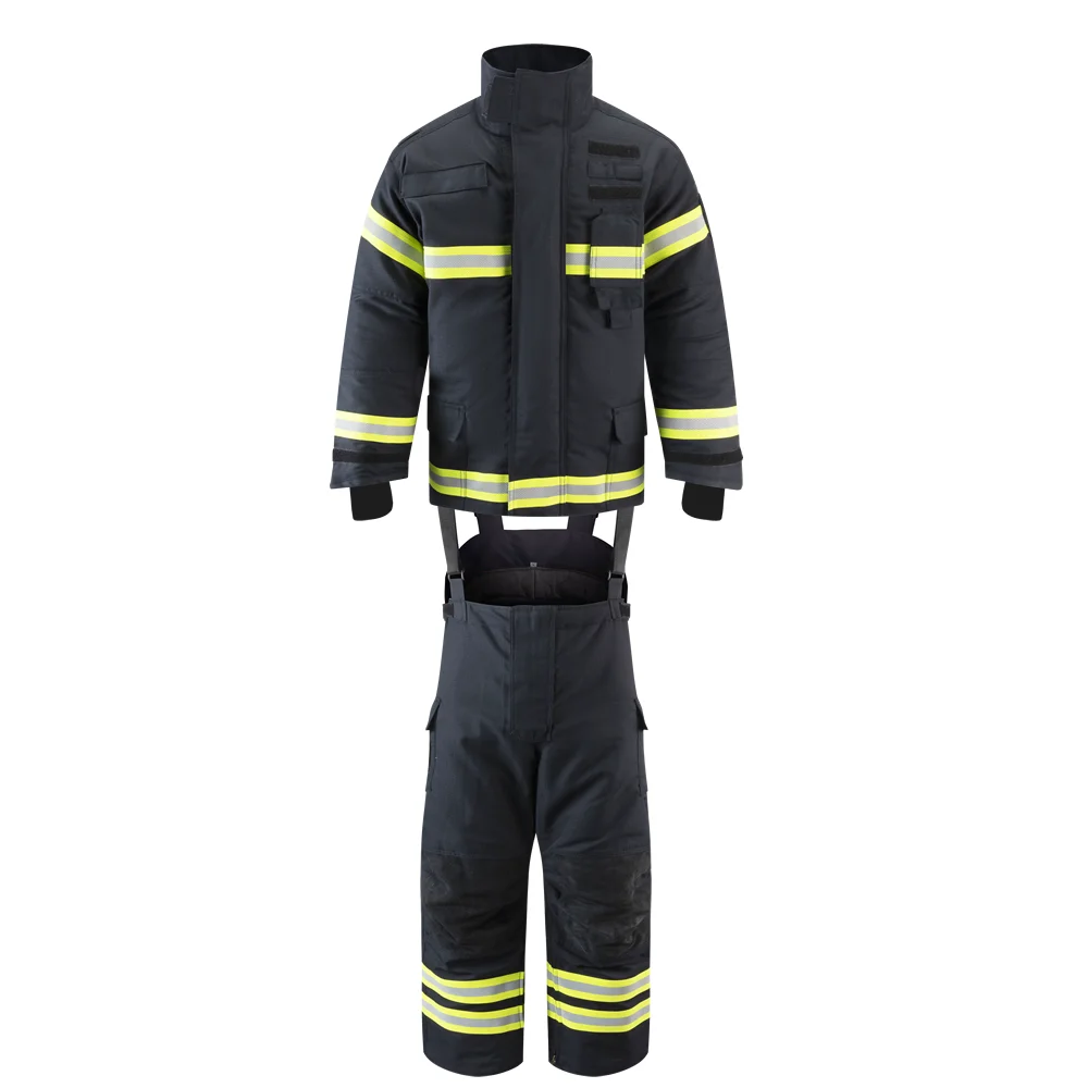 New Arrival AnBen EN469 CE Certified Nomex Fabric Firefighting Suit Aramid Fire Retardant Suit