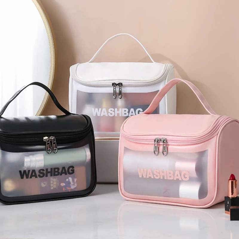 Women Waterproof Washbag Pu Transparent Makeup Bag Pvc Cosmetic Bag ...