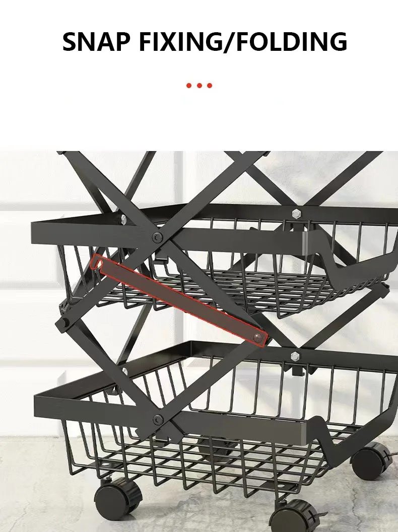 Functional Metal Rolling Storage Baskets Versatile Pantry Food Snack