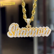 10k Real Gold VVS Lab Diamond Moissanite Charms Necklace Custom Hip Hop Iced Out Name Pendant