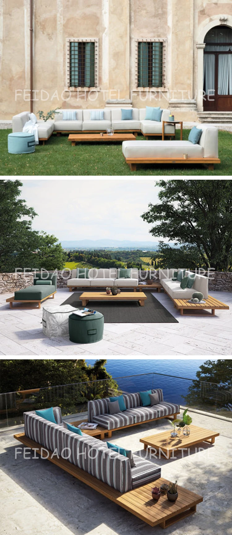 Outdoor Furniture Fabric Material Wooden Hotel Living Room And Garden