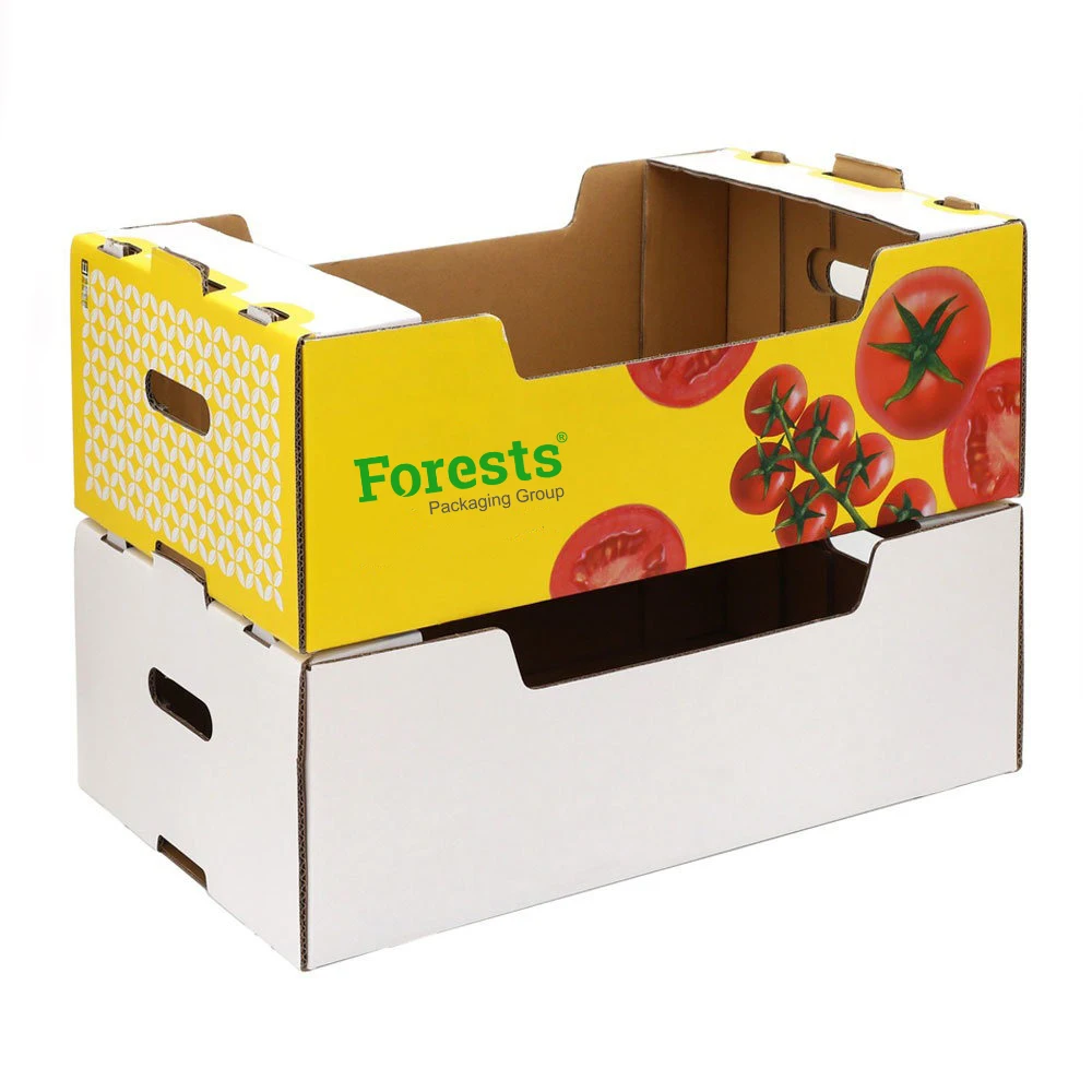 Brown Paper Vegetable Packing Box Fresh Keeping Container Corrugated Shipping Fruit Vegetable Packaging Boxes