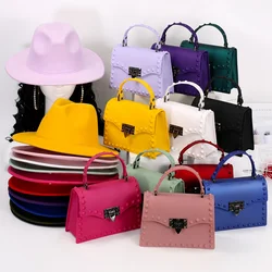New arrival round shape fashion la ny fedora hat and purse sets ladies designer bags women famous brands hand bags