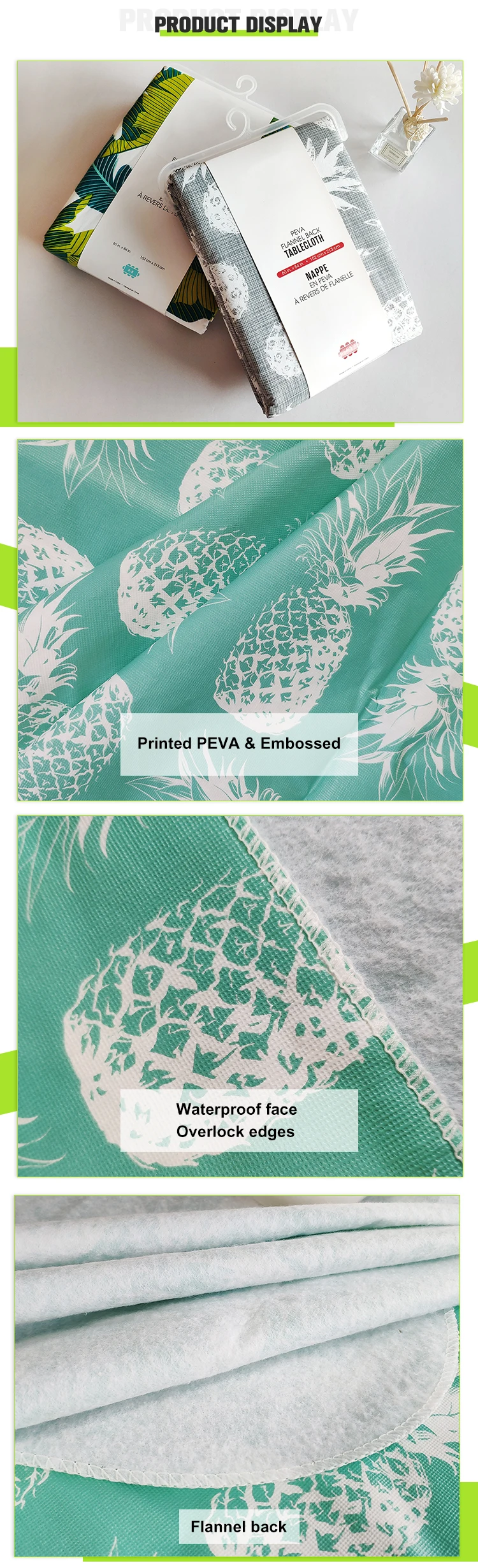 Resistant Spill Proof And Tablecloth Plastic Fruit Printing Peva Non