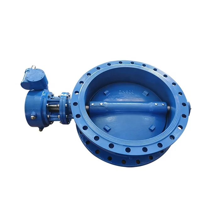 BS EN 593 Standard Big Size Flanged End EPDM Lined Industrial Control Double Eccentric Flange Butterfly Valve