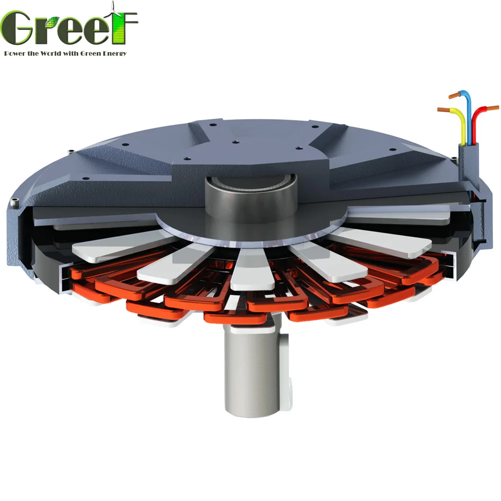 Low RPM Low Torque  Axial Flux Coreless Permanent Magnet Generator Brushless Alternator