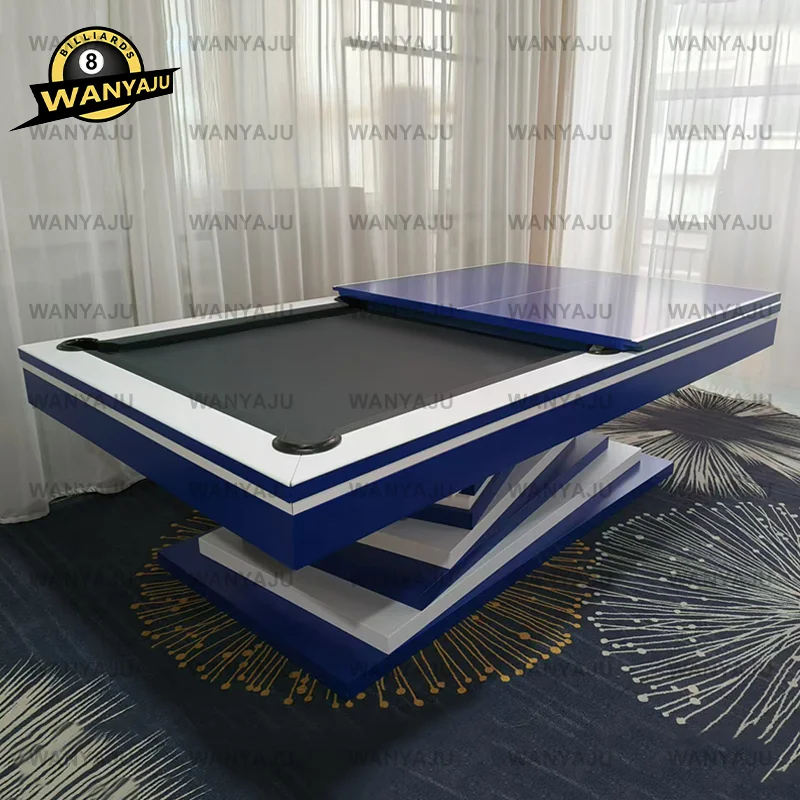 2025 Factory Custom Luxury Billiards Table 8ft 9ft Pool Table Oak Modern 3 in 1 Dinning Top and Tennis Top for Modern Home