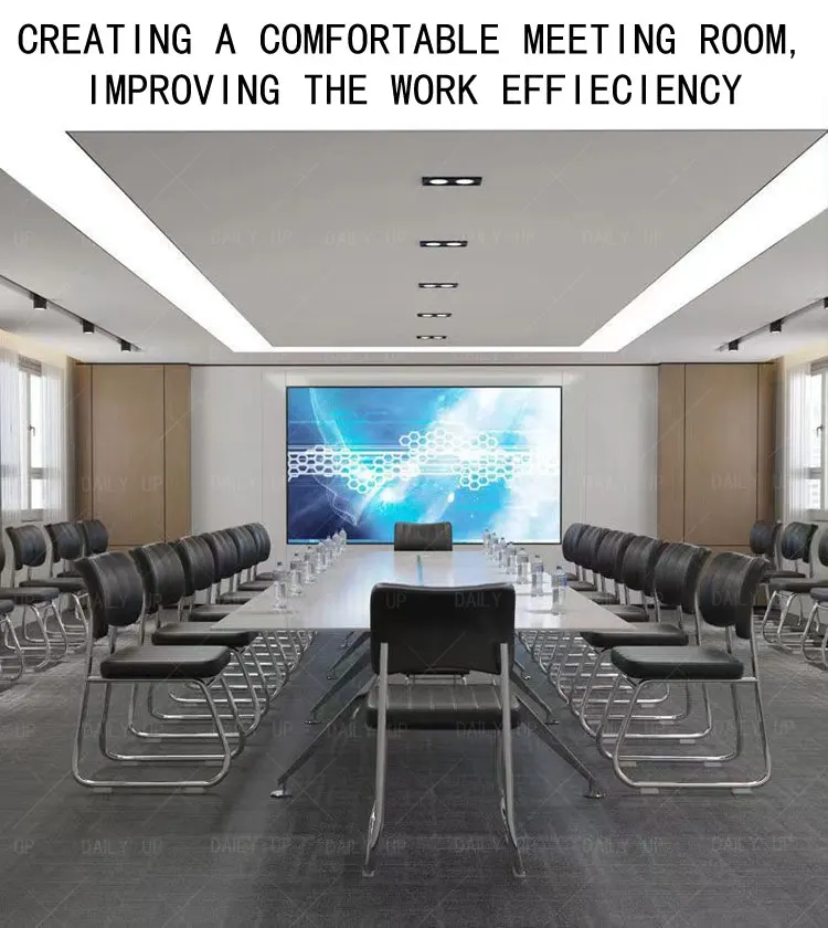 Stackable Faux Leather Office Chair With Thick Cushion Ergonomic Backrest Upholstered Computer Chair For Meeting Conference