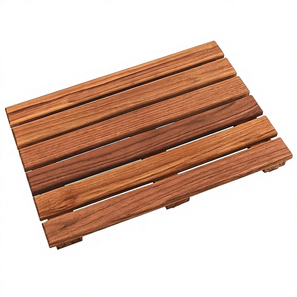 Wholesale Waterproof Teak Wood Bath Mats Non Slip Wooden Shower Mat for Bathroom Spa Pool Home or Outdoor