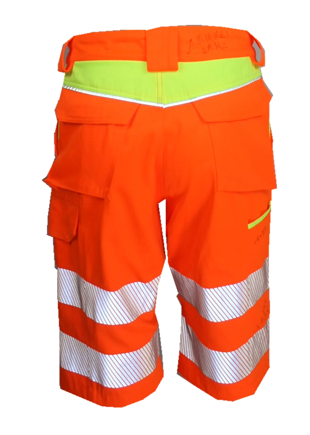 Custom Made Hi Vis Quick Dry Workwear Shorts with Reflective Water-Proof Feature Windproof  Safety Work Pants for Men with Logo